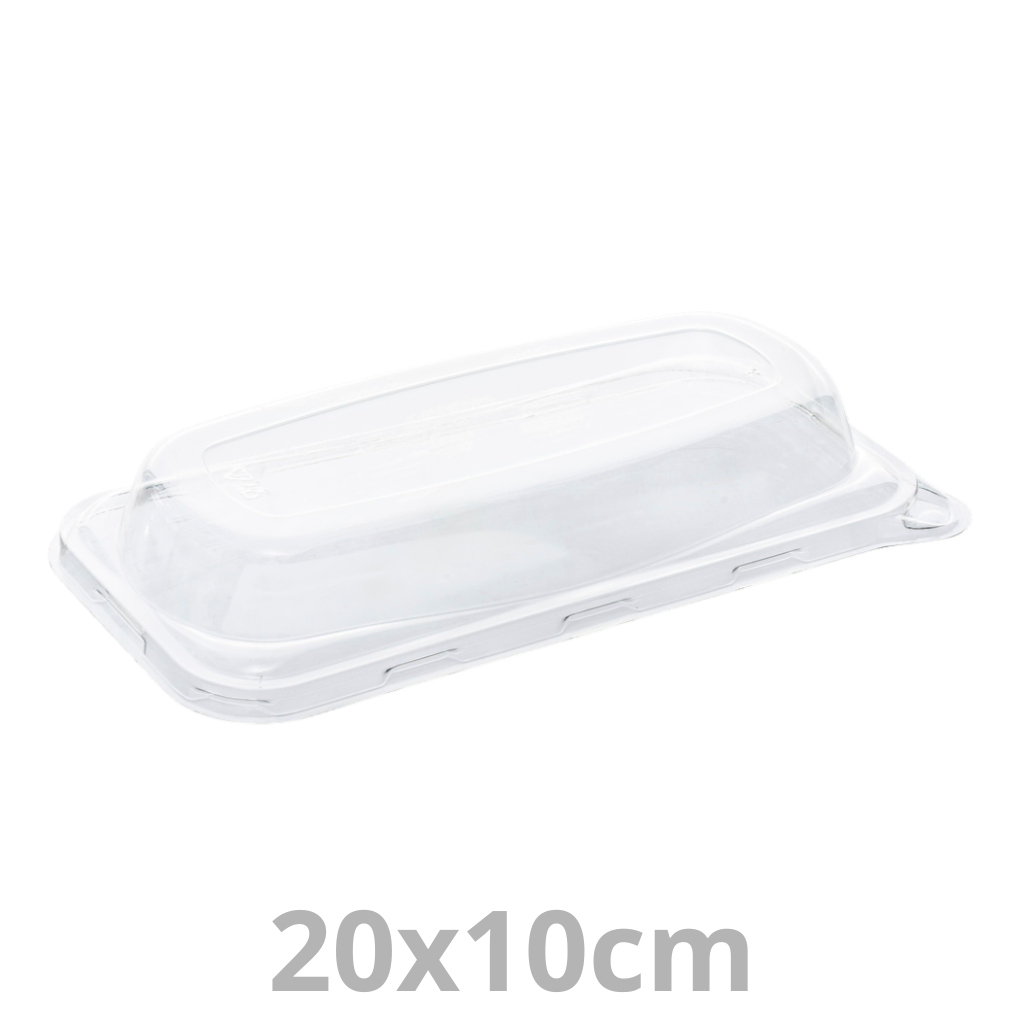 [PUL520408-SAT] Couvercle rPET pour Grab & Go plat rectangulaire BEPULP 20x10cm 6x50pcs