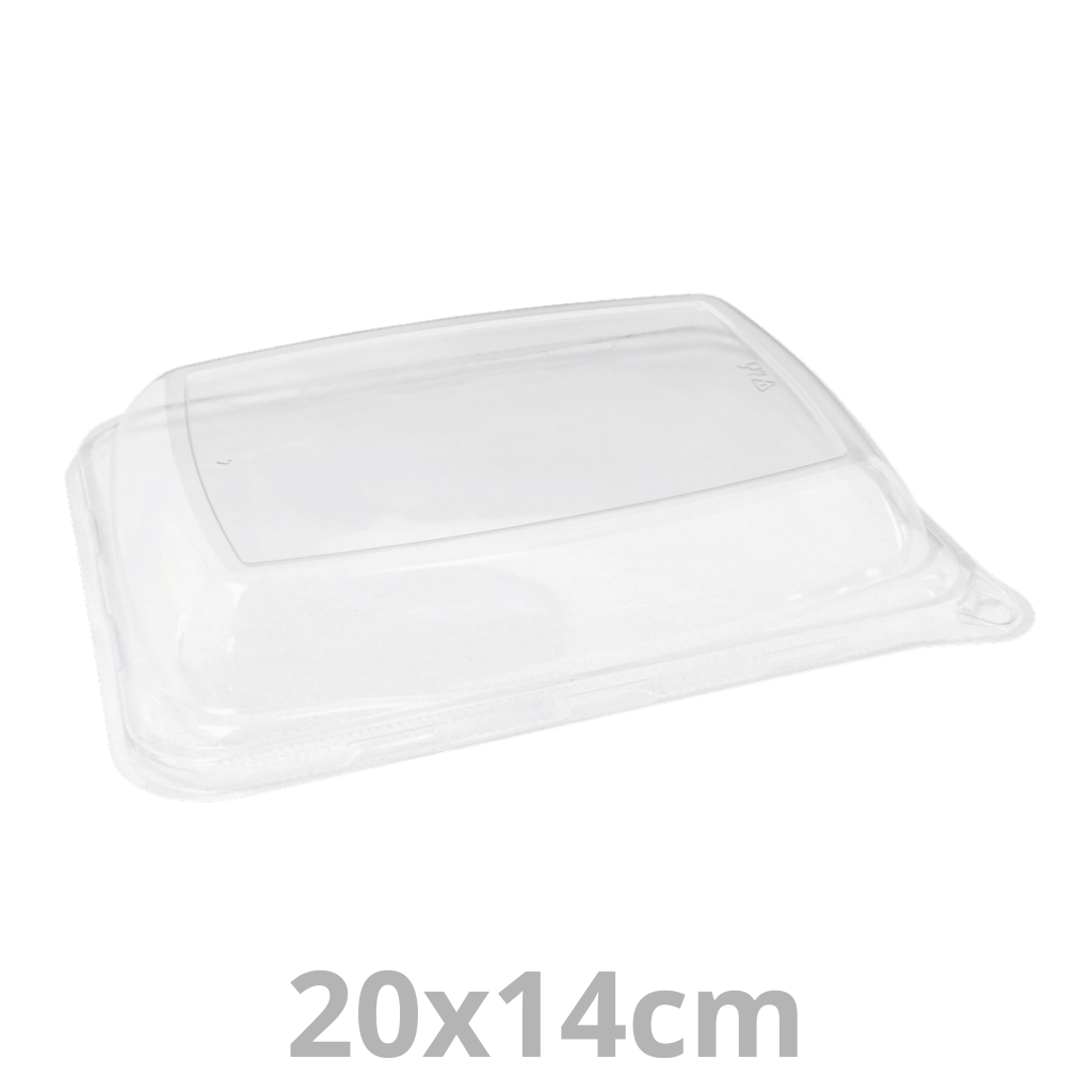 [PUL520608-SAT] Couvercle rPET pour Grab & Go plat rectangulaire BEPULP 20x14cm 6x50pcs