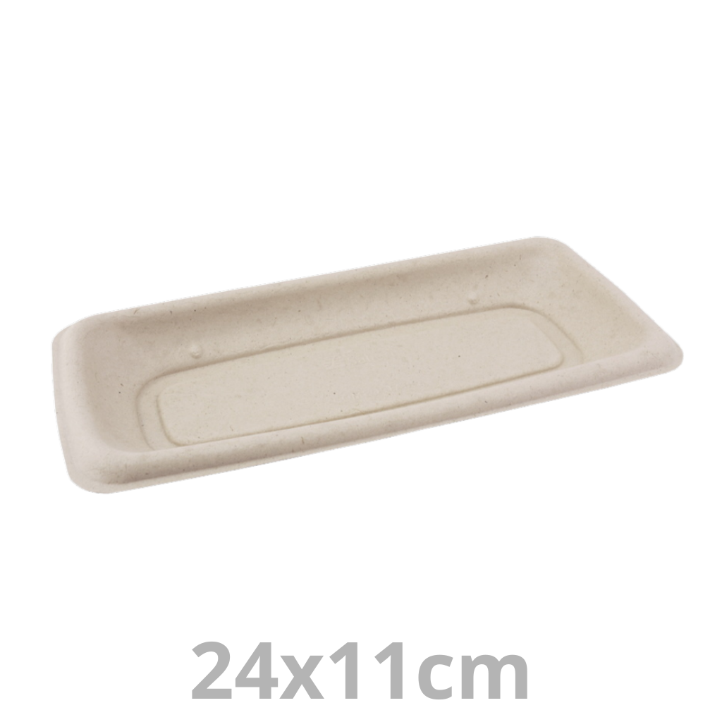 [PUL401045-SAT] Grab & Go plat rectangulaire BEPULP  24x11cm 6x50pcs