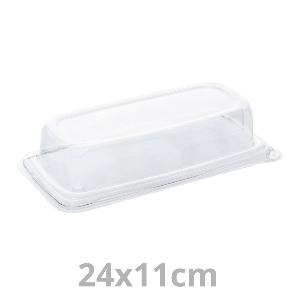 Couvercle rPET pour Grab & Go plat rectangulaire BEPULP 24x11cm 6x50pcs