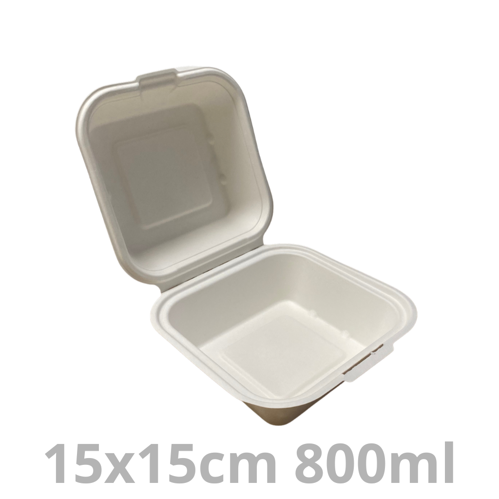 [PUL2014N-SAT] Boite à hamburger blanc BEPULP 800ml 15x15cm 600pcs