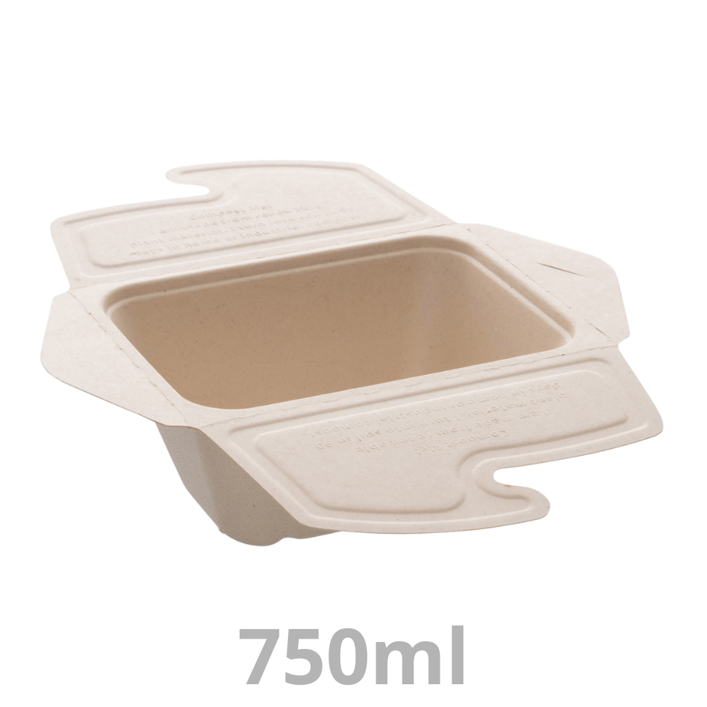 Meal Box to Go boite repas rectangulaire BEPULP 750ml 17x13cm 2x100pcs