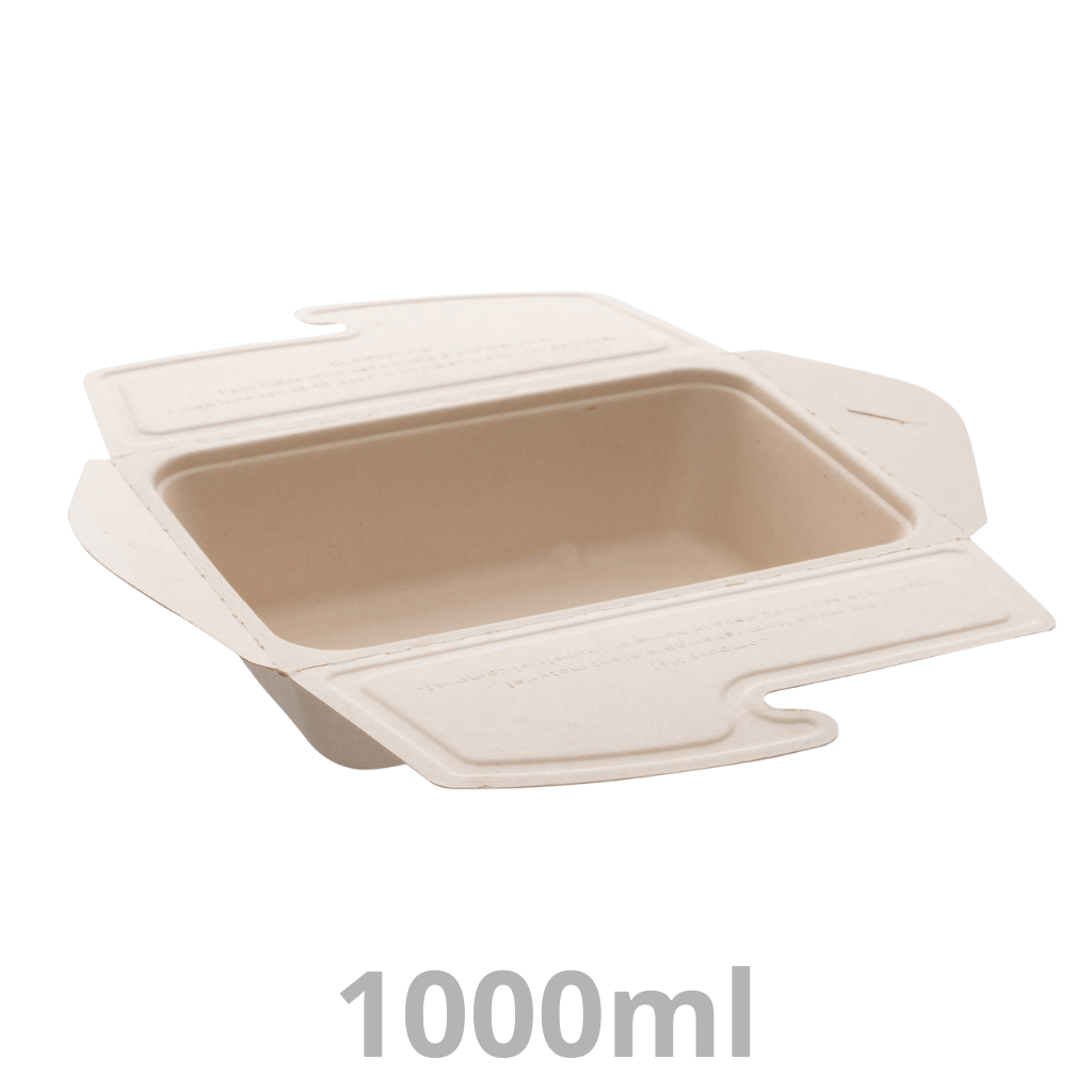 [PUL43080320-SAT] Meal Box to Go boite repas rectangulaire BEPULP 1000ml 21x15cm 150pcs