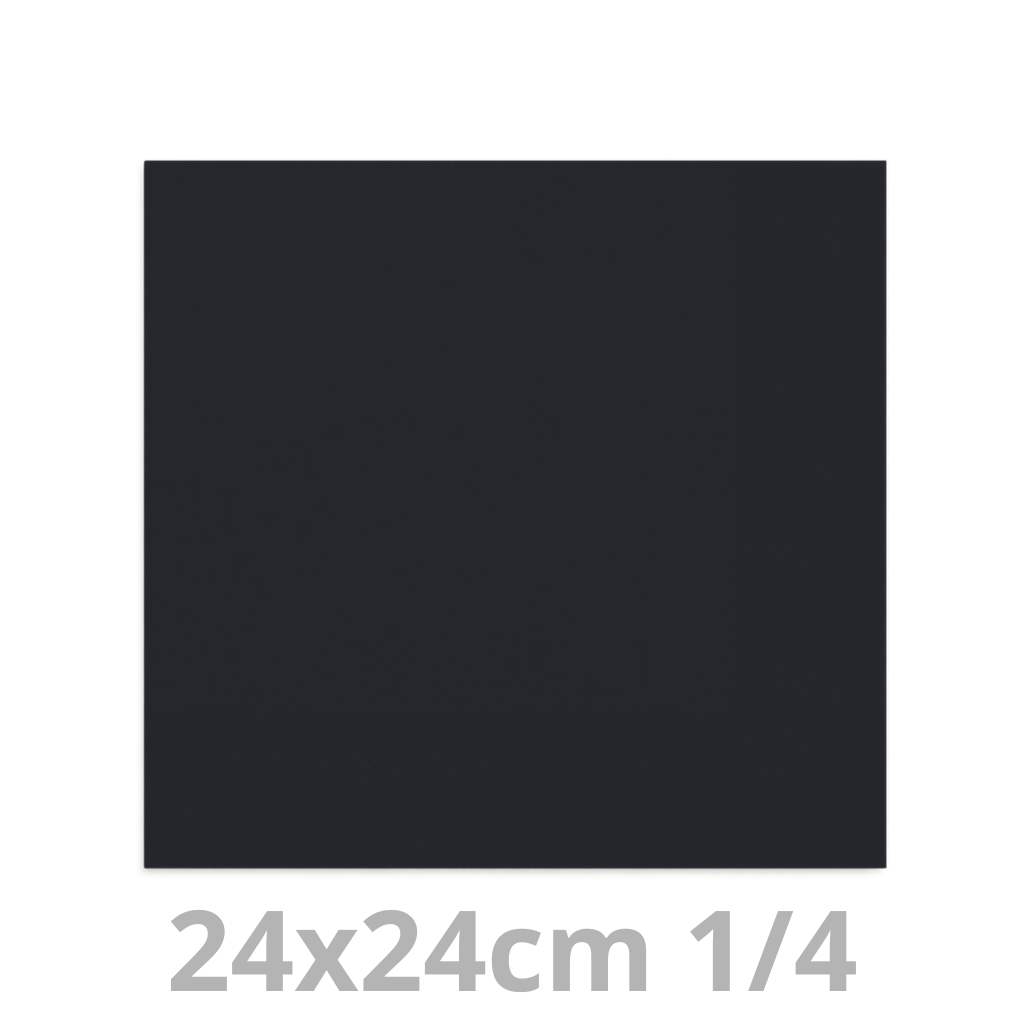 Serviette noir 2 plis 24x24cm 8x250pcs