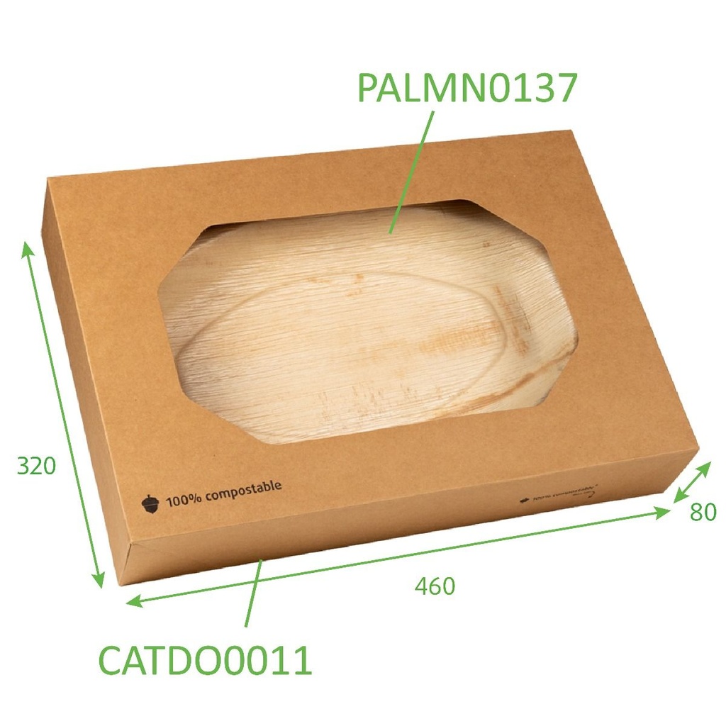Boite catering avec fenêtre carton 46x32cm 50pcs