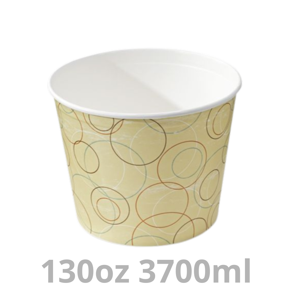 [61600004-VAK] Bucket rond carton avec couvercle champagne 130oz 3700ml Ø21.5cm 200pcs