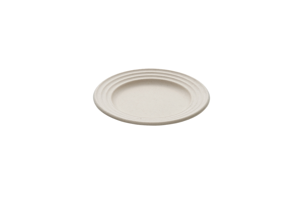Assiette ronde wave naturel BEPULP Ø18cm 12x50pcs