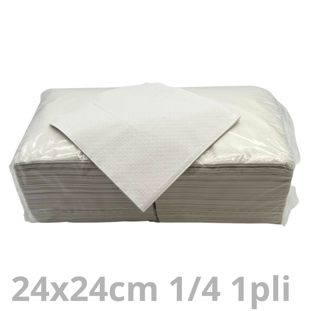 [4V24BLA1P-BRK] Serviette blanc "snack" 1 pli 24x24cm 9x500pcs