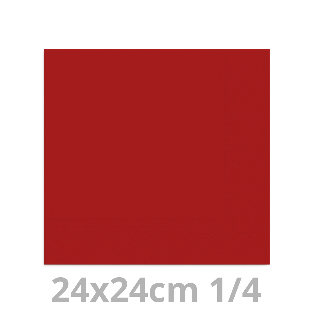 Serviette rouge 2 plis 24x24cm 2000pcs