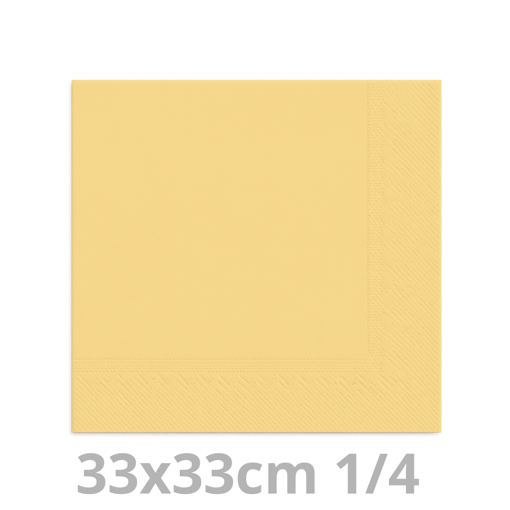 Serviette crème 2 plis 1/4 33x33cm 20x100pcs