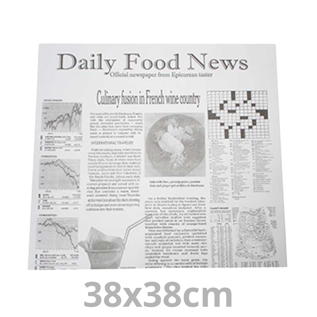 Papier ingraissable snacking  journal 38x38cm 20x100pcs