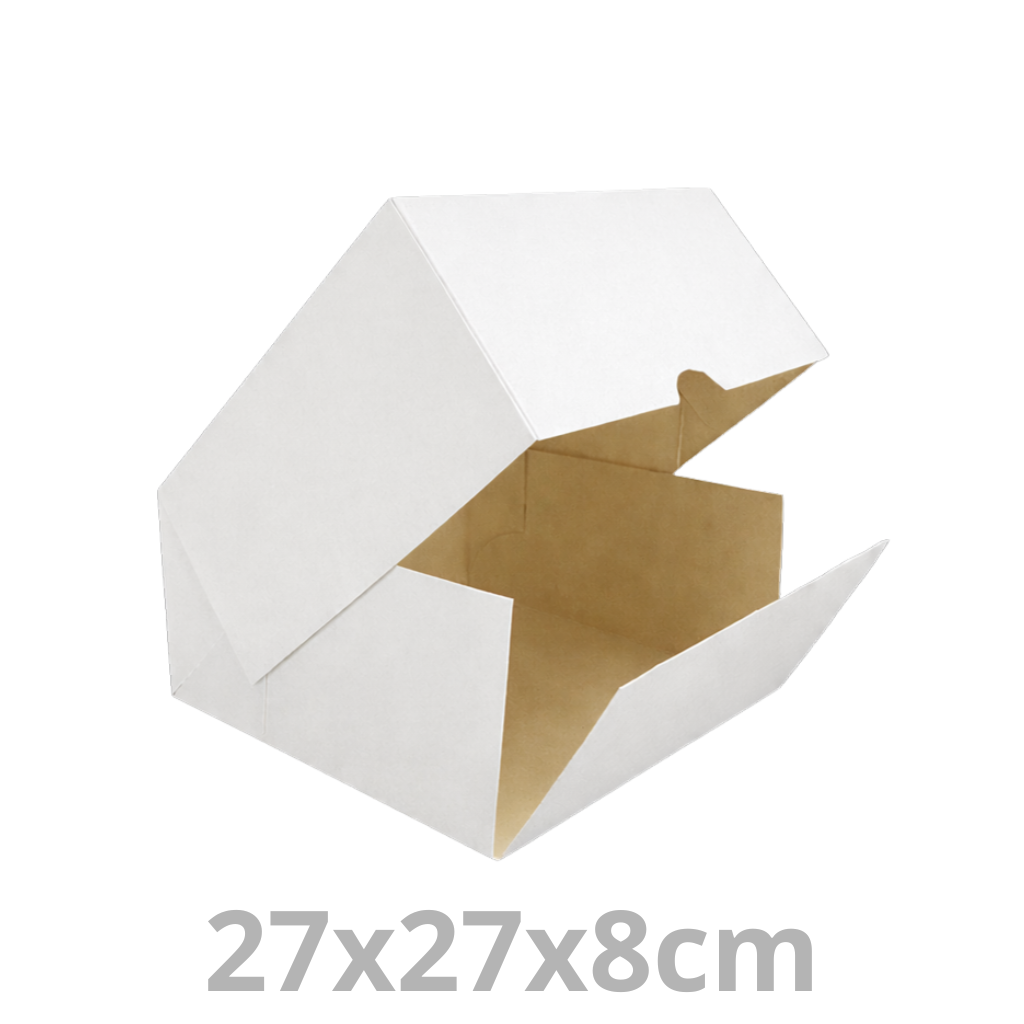 Boite à pâtisserie Sweetbox blanc 27x27x8cm 100pcs
