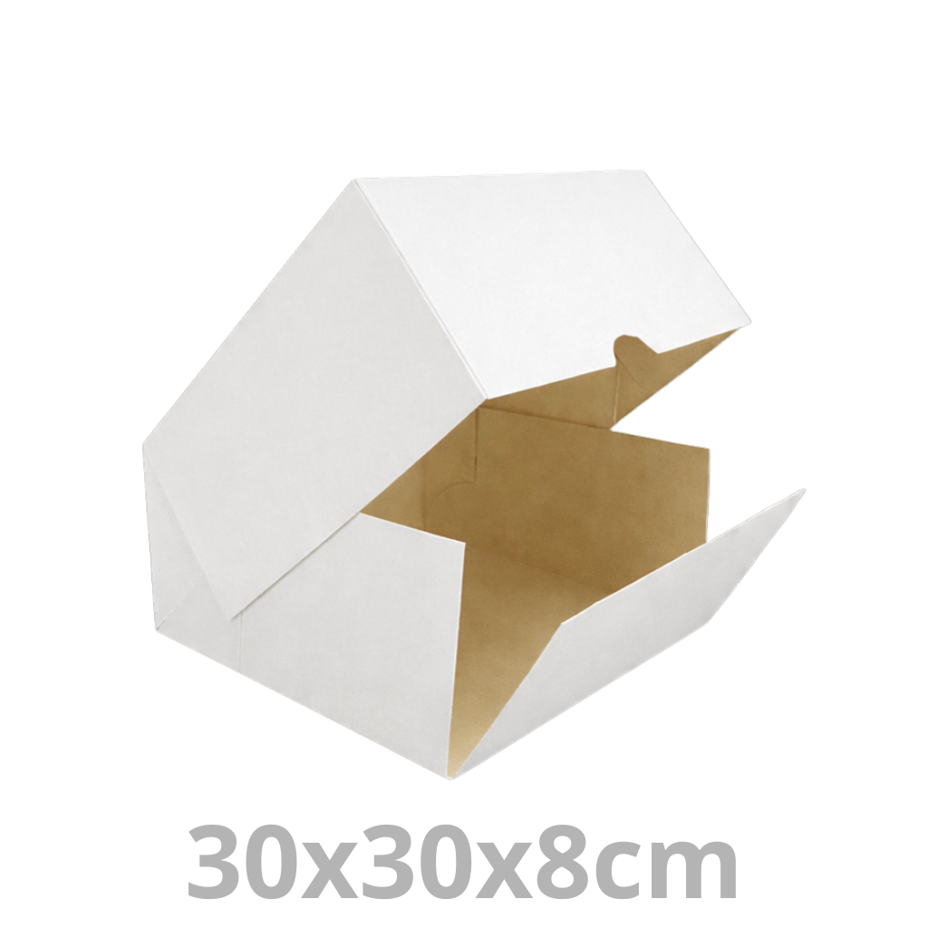 Boite à pâtisserie Sweetbox blanc 30x30x8cm 100pcs