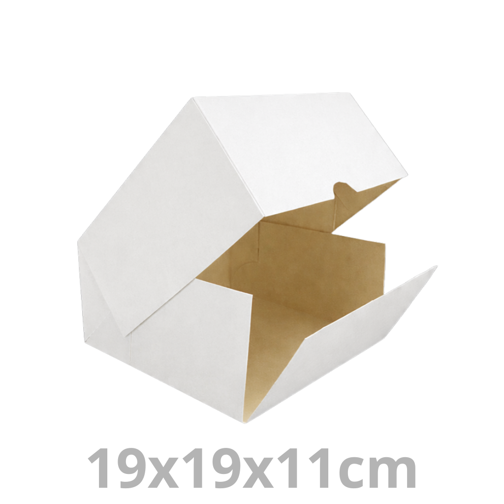 Boite à pâtisserie Sweetbox blanc 19x19x11cm 100pcs