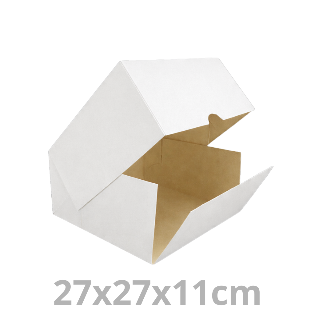 Boite à pâtisserie Sweetbox blanc 27x27x11cm 100pcs