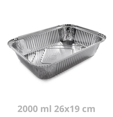 Ravier aluminium avec couvercle 2000ml 26x19cm 400pcs