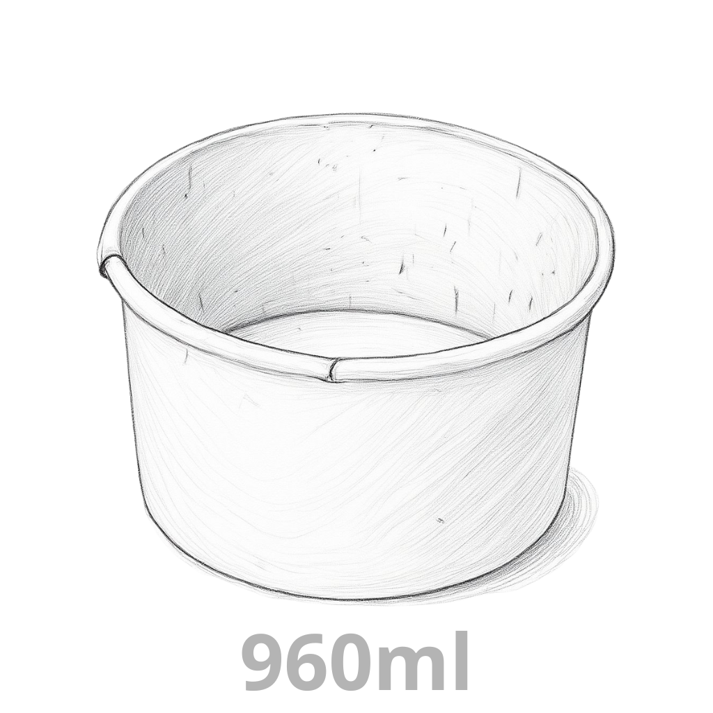 Pot à glace motif carton 960ml 500pcs