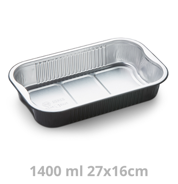 Ravier aluminium noir Extra Strong 1400 ml 27x16cm 300pcs