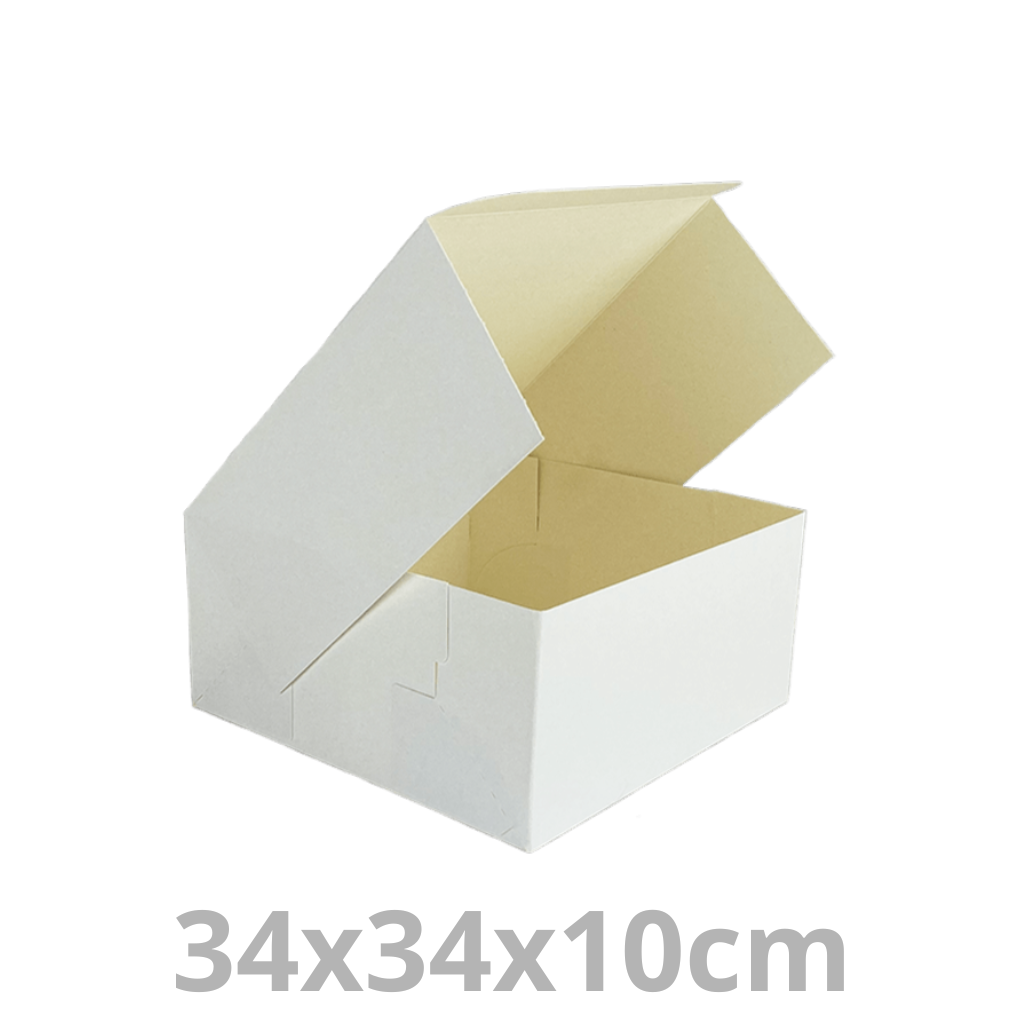[E34102-CAD] Boite à patisserie Easybox blanc 34x34x10cm 100pcs