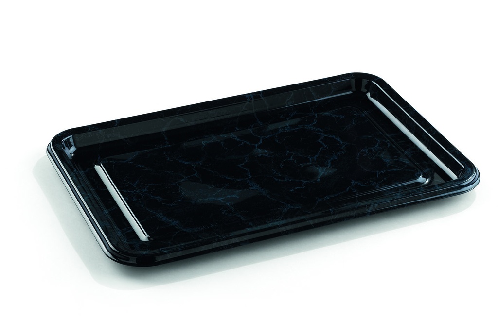 [MAR8314-50-SAT] Plateau rectangulaire marbré rPET 35x24cm 50pcs
