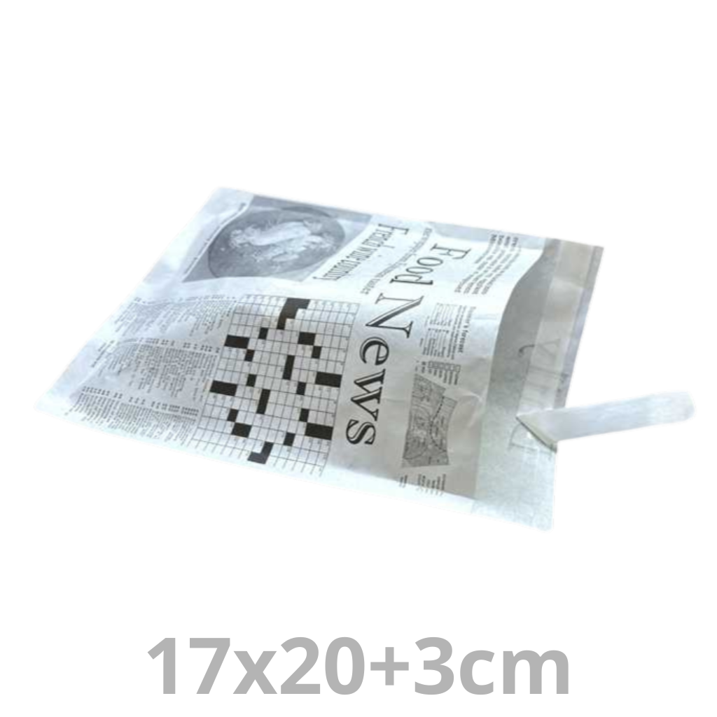 Pochette sandwich fermable blanc journal 17x20+3cm 10x500pcs