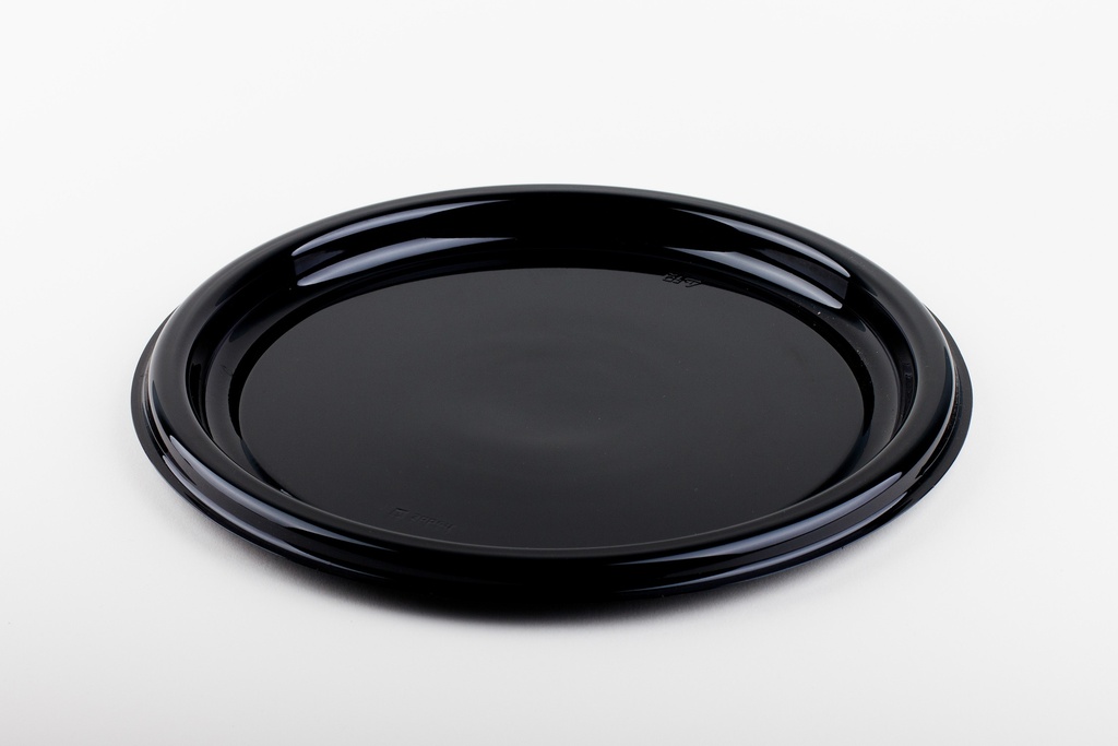 [BLA00916-50-SAT] Plateau assiette rond noir rPET Ø40cm 5x10pcs
