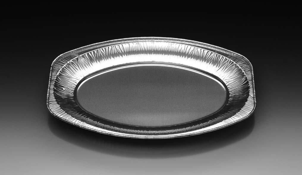 Plateau aluminium ovale ±35cm 100pcs
