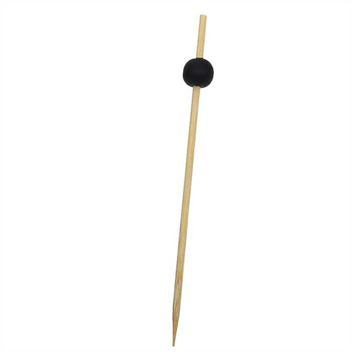 [B63B-BEX] Brochette décorative "Boule noire" 12.5cm 12x100pcs
