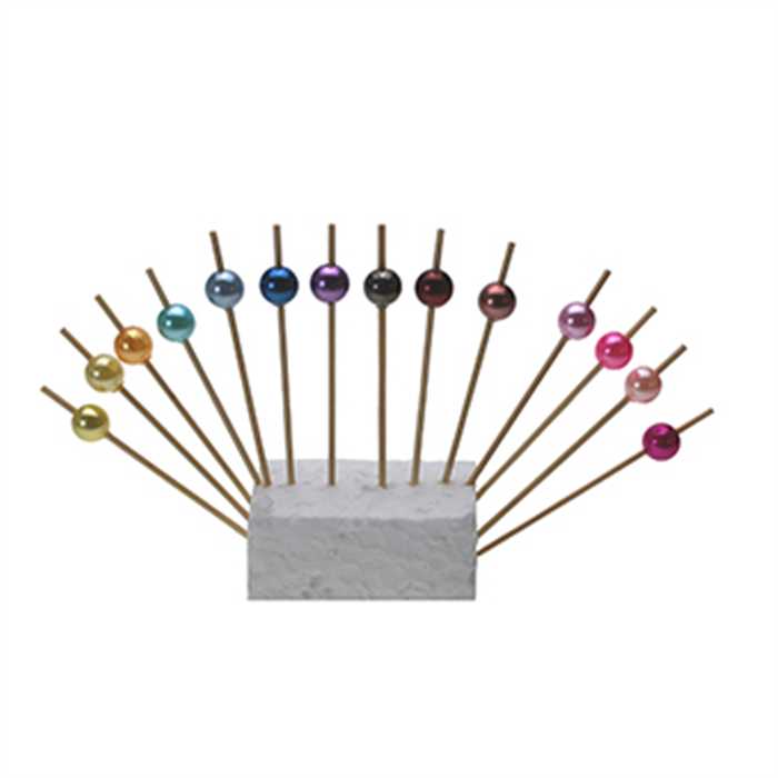[B132-BEX] Brochette décorative "Mix cube de couleur" 7cm 12x100pcs