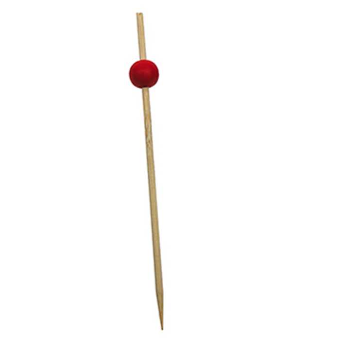[B63R-BEX] Brochette décorative "Boule rouge" 12.5cm 12x100pcs