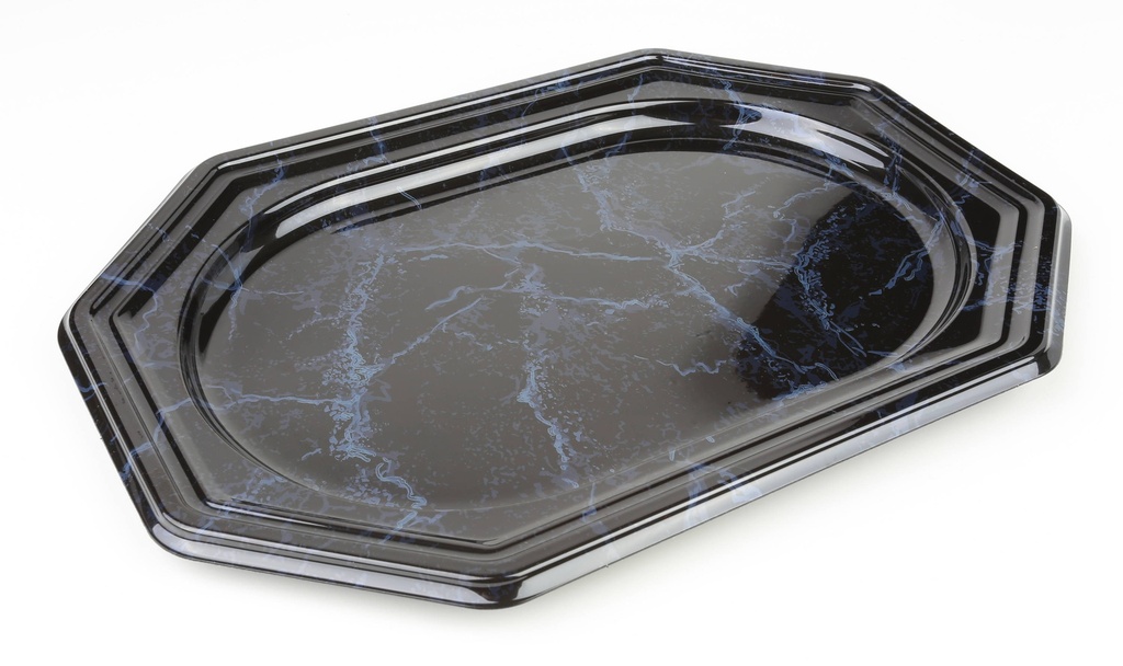 [MAR8315-50-SAT] Plateau octogonal marbré rPET 27x19cm 10x5pcs