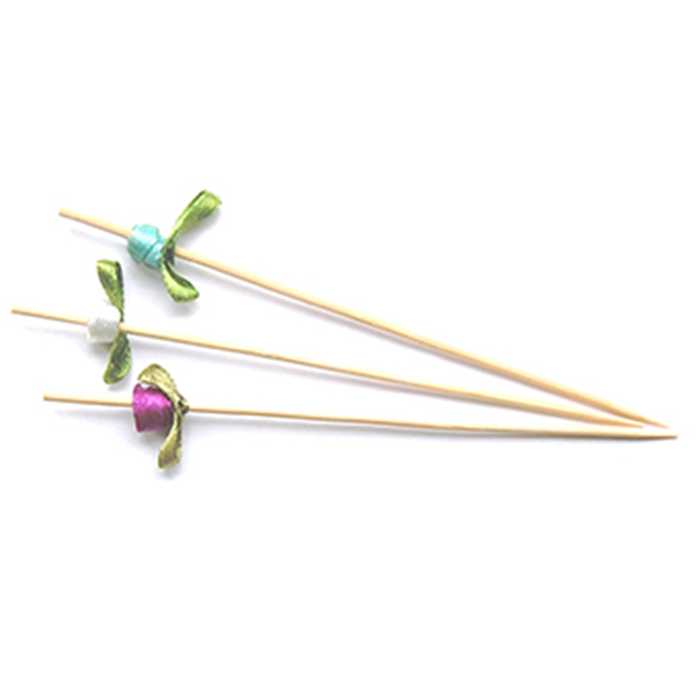 [B140-BEX] Brochette décorative "Fleur" 12cm 12x100pcs