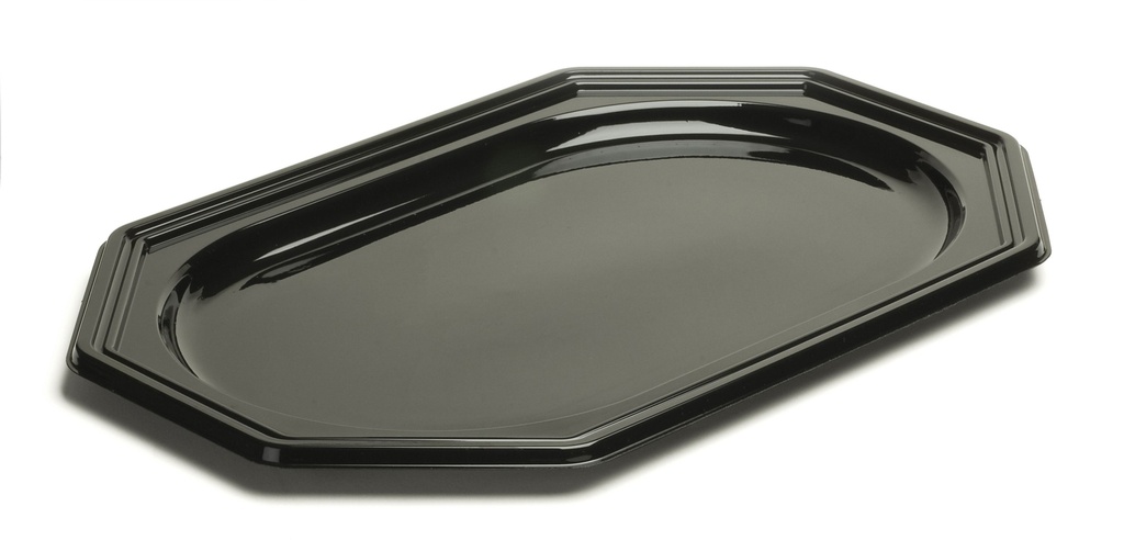 [BLA9345-50-SAT] Plateau octogonal noir rPET 35x24cm 5x10pcs