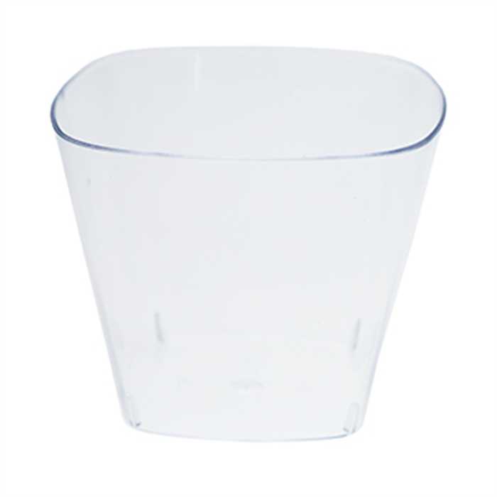 Verrine carrée arrondie transparent PS 100ml 6x4cm 8x25pcs