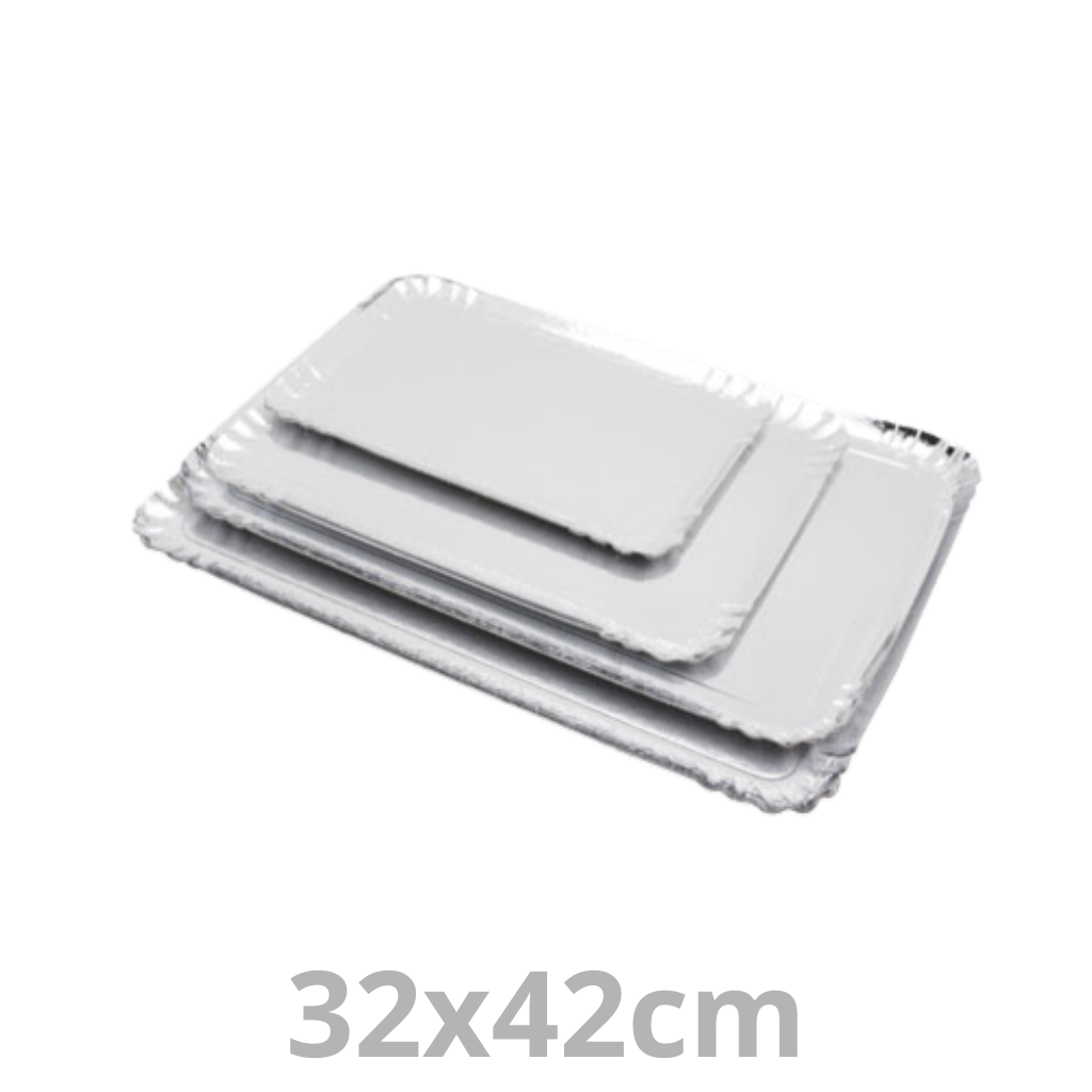 Plateau argenté 32x42cm 4x25pcs