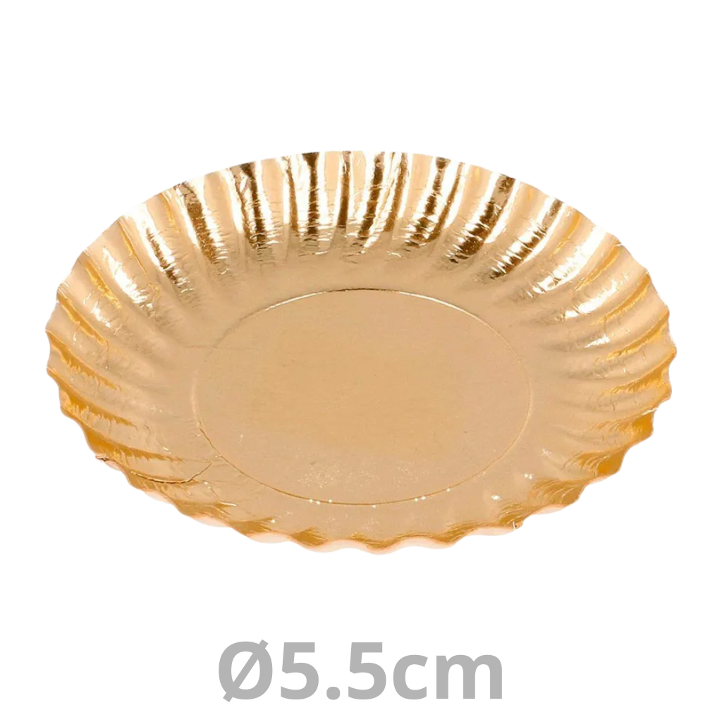 Mini assiette ronde doré Ø5.5cm 48x100pcs