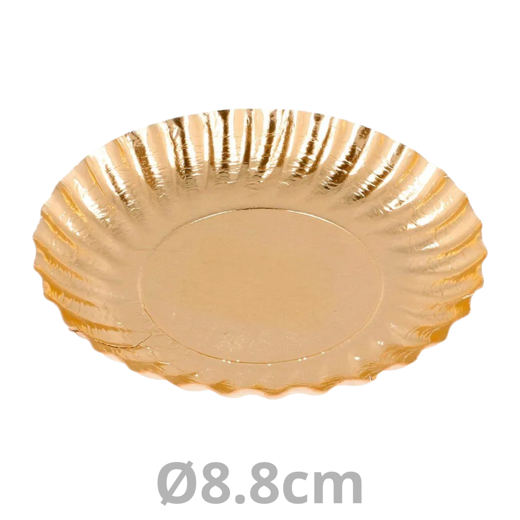 Mini assiette ronde doré Ø8.8cm 20x100pcs