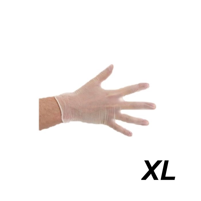 Gant vinyle transparent non poudré XL 10x100pcs