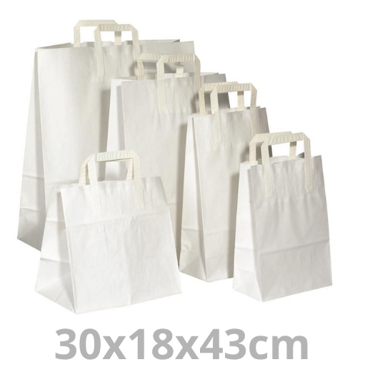 Sac à poignées plates kraft brun 30x18x43cm 300pcs