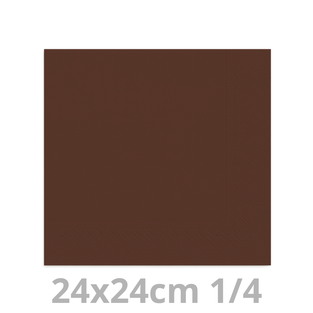 [4V24BRU-BRK] Serviette brun 2 plis 24x24cm 8x300pcs