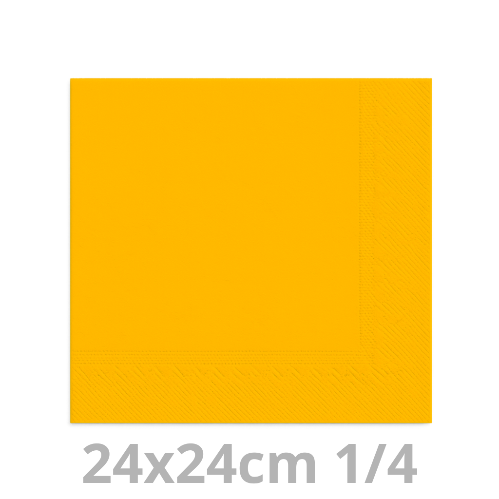 [4V24JAU-BRK] Serviette jaune 2 plis 24x24cm 8x300pcs