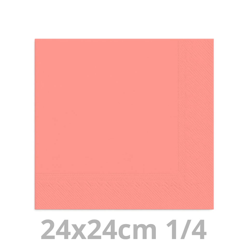 Serviette rose 2 plis 24x24cm 8x300pcs