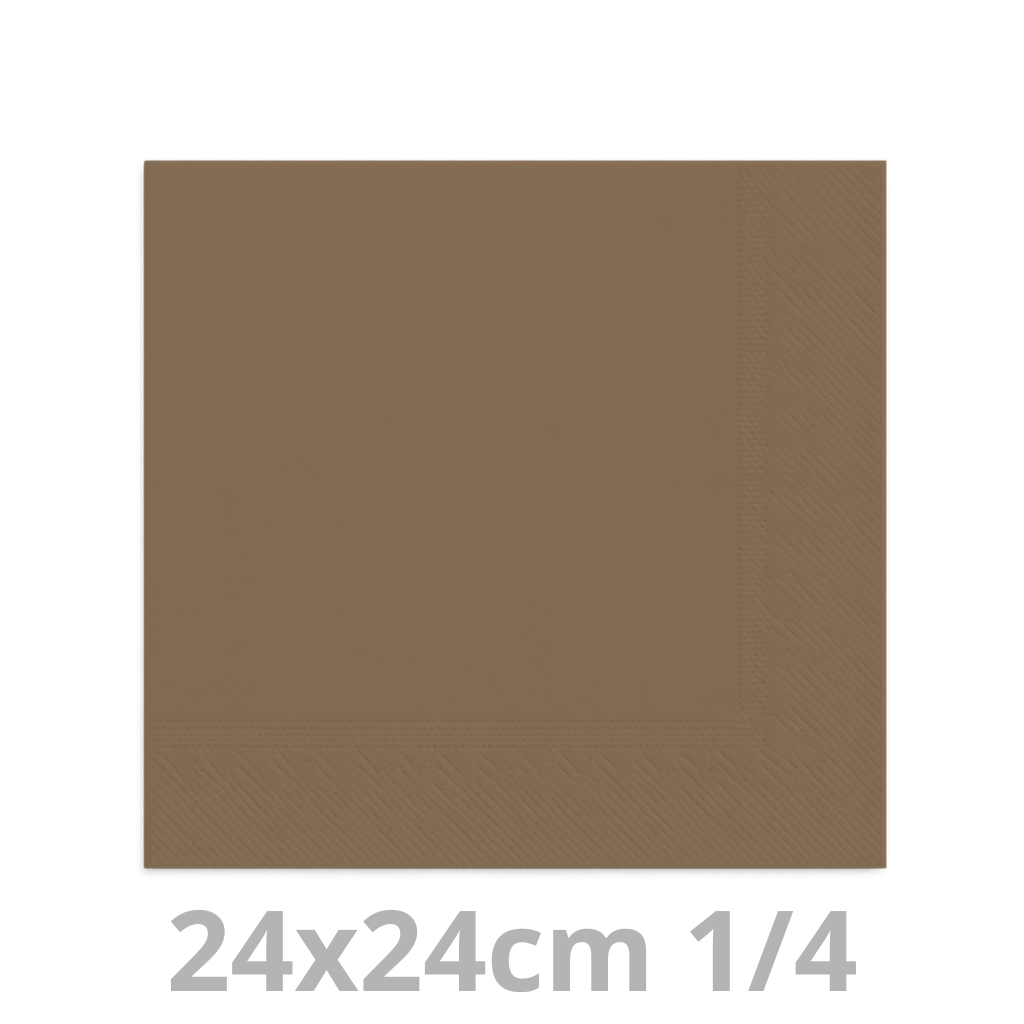 [4V24TAU-BRK] Serviette taupe 2 plis 24x24cm 8x300pcs