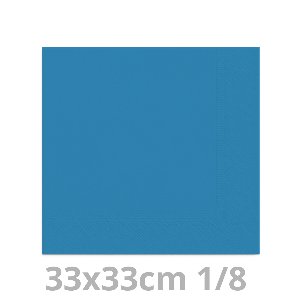 Serviette aqua 2 plis 1/8 33x33cm 20x100pcs