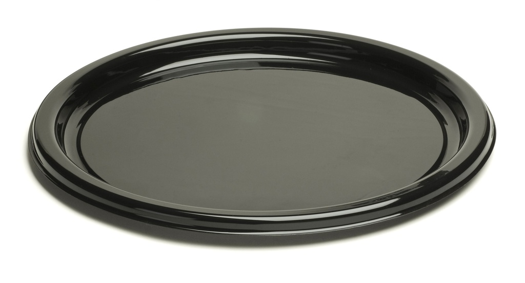 Plateau assiette rond noir rPET Ø23cm 10x25pcs