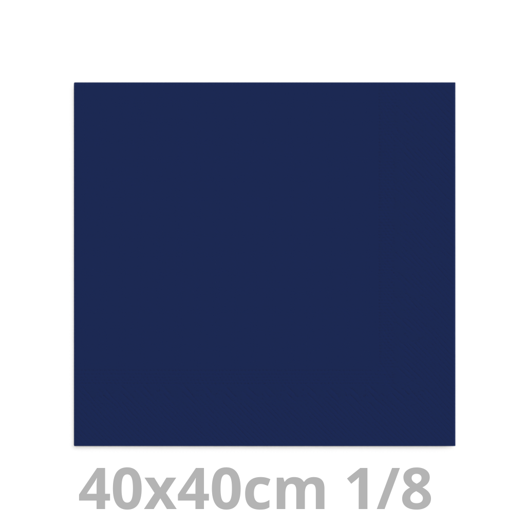 Serviette bleu foncé 2 plis 1/8 40x40cm 20x100pcs