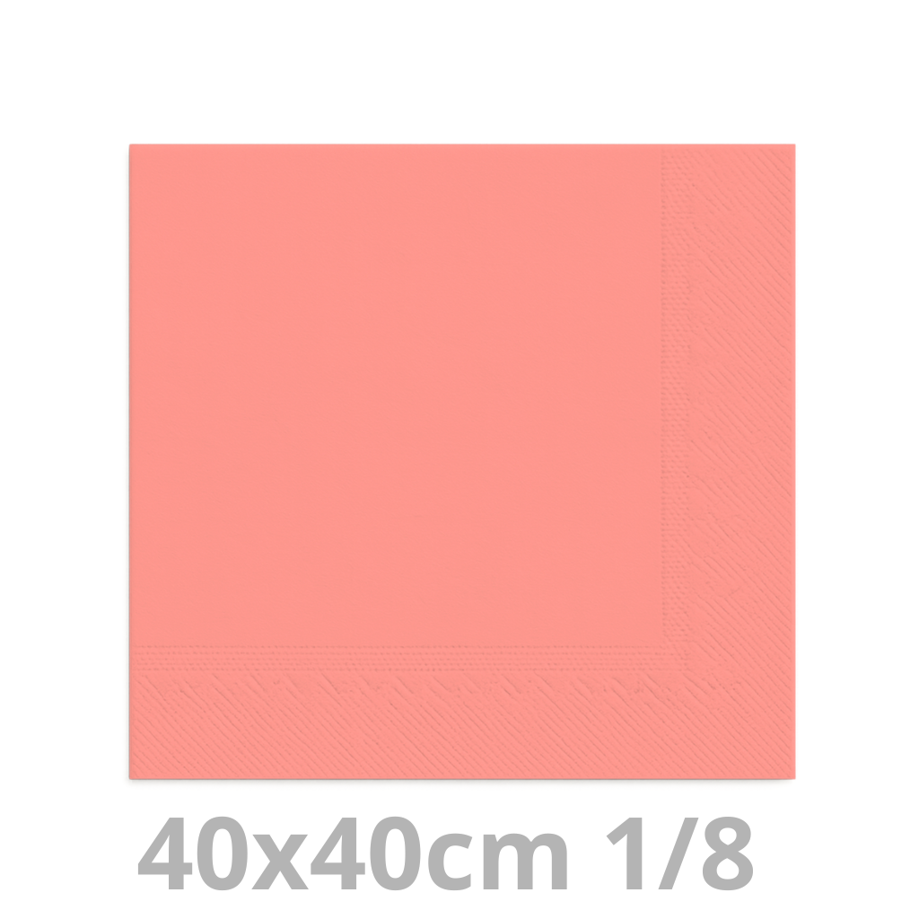 Serviette rose 2 plis 1/8 40x40cm 20x100pcs