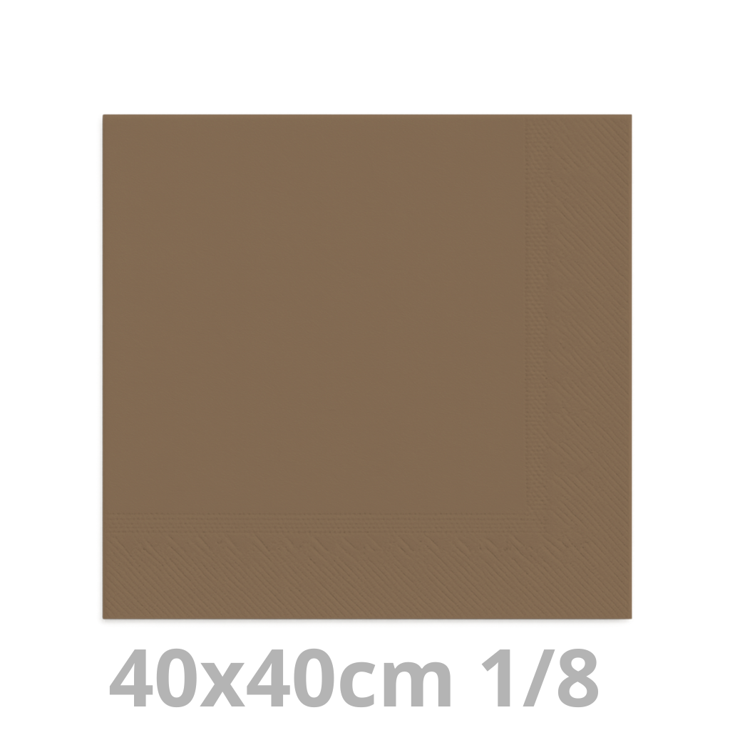 Serviette taupe 2 plis 1/8 40x40cm 20x100pcs