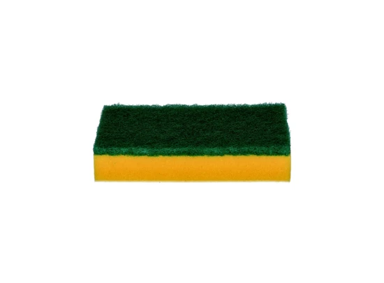 Eponge synthétique jaune abrasif vert 9x6.5x4.5cm 10pcs