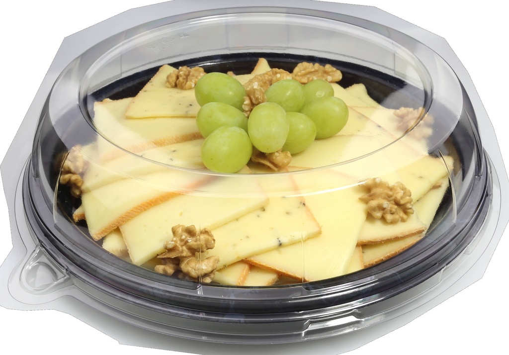 Plateau assiette rond marbré rPET Ø26cm 10x25pcs